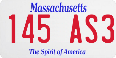 MA license plate 145AS3
