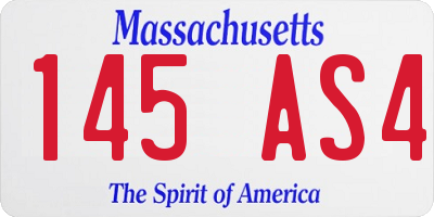 MA license plate 145AS4