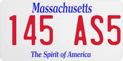 MA license plate 145AS5