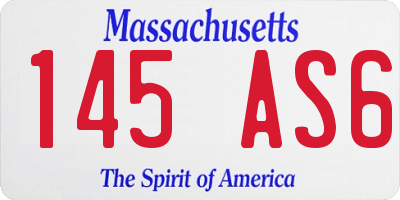 MA license plate 145AS6
