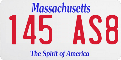 MA license plate 145AS8