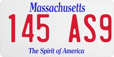 MA license plate 145AS9