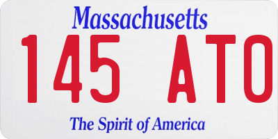 MA license plate 145AT0