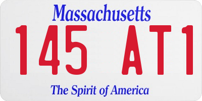MA license plate 145AT1