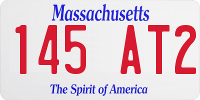 MA license plate 145AT2