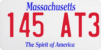 MA license plate 145AT3