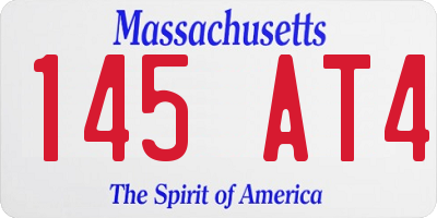 MA license plate 145AT4