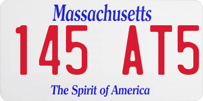 MA license plate 145AT5