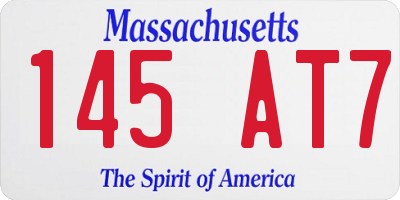 MA license plate 145AT7