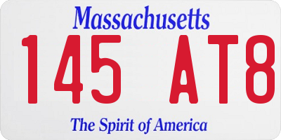 MA license plate 145AT8