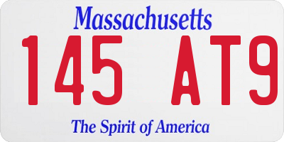 MA license plate 145AT9