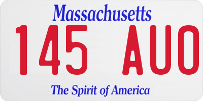 MA license plate 145AU0