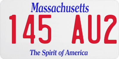 MA license plate 145AU2