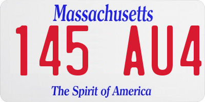 MA license plate 145AU4