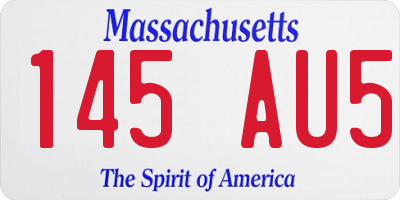 MA license plate 145AU5