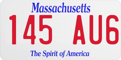 MA license plate 145AU6