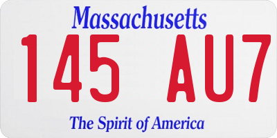 MA license plate 145AU7