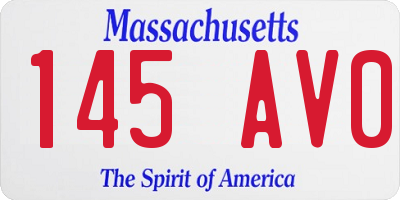 MA license plate 145AV0