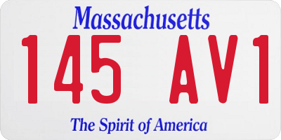 MA license plate 145AV1
