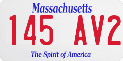 MA license plate 145AV2
