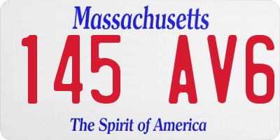 MA license plate 145AV6
