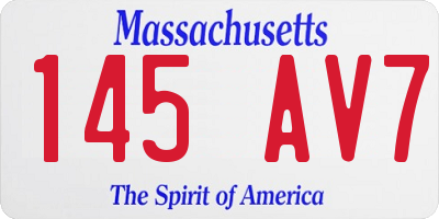 MA license plate 145AV7