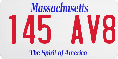 MA license plate 145AV8