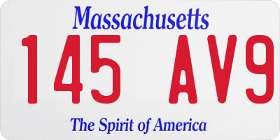 MA license plate 145AV9