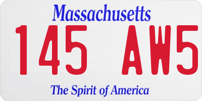 MA license plate 145AW5