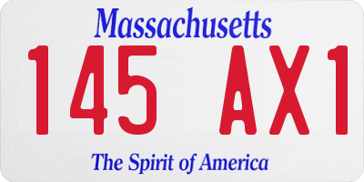 MA license plate 145AX1