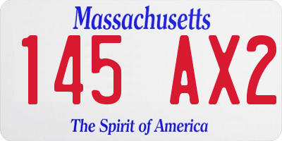 MA license plate 145AX2