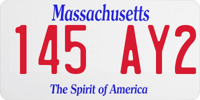 MA license plate 145AY2