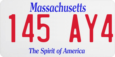 MA license plate 145AY4