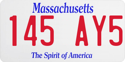 MA license plate 145AY5