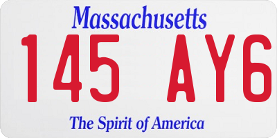MA license plate 145AY6