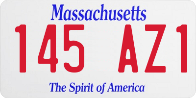 MA license plate 145AZ1