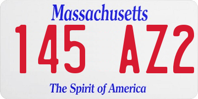 MA license plate 145AZ2