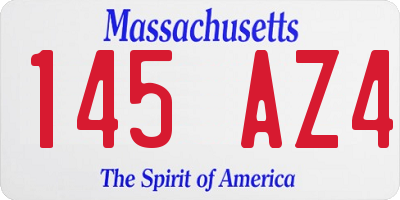 MA license plate 145AZ4