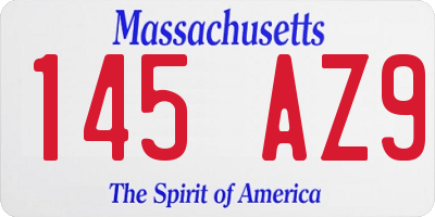 MA license plate 145AZ9