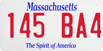 MA license plate 145BA4