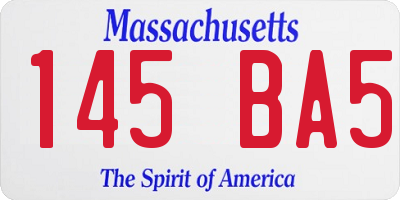 MA license plate 145BA5