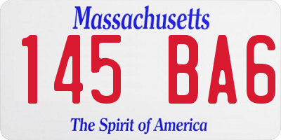 MA license plate 145BA6