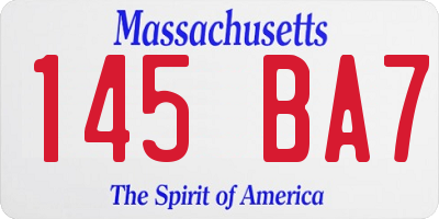 MA license plate 145BA7