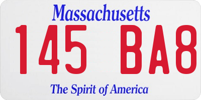 MA license plate 145BA8