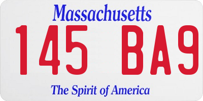 MA license plate 145BA9