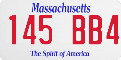 MA license plate 145BB4