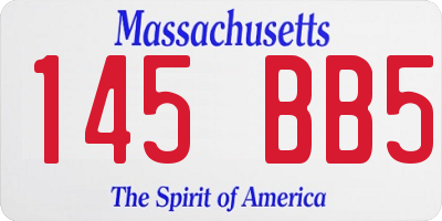 MA license plate 145BB5