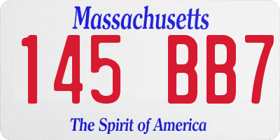 MA license plate 145BB7