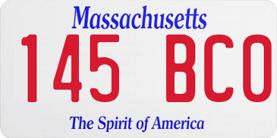 MA license plate 145BC0