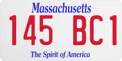 MA license plate 145BC1